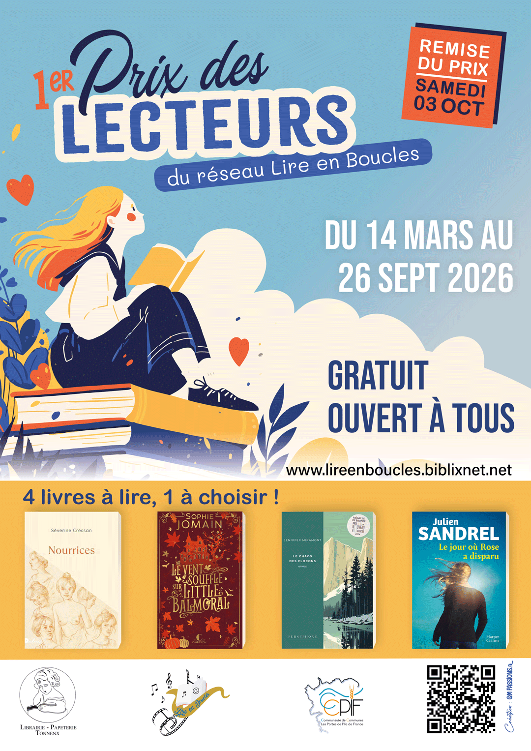 Affiche Premier Prix des lecteurs du réseau Lire en Boucles 2026